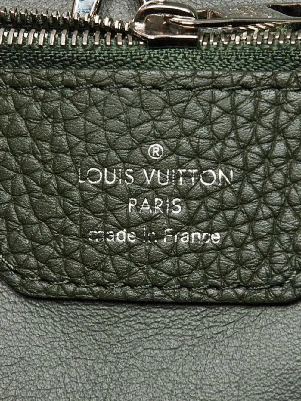 Louis Vuitton Galet/Violet Taurillon Leather Capucines MM Bag